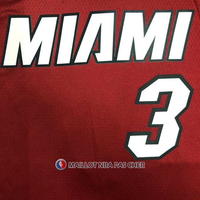 Maillot Miami Heat Dwyane Wade NO 3 Statement 2020-21 Rouge